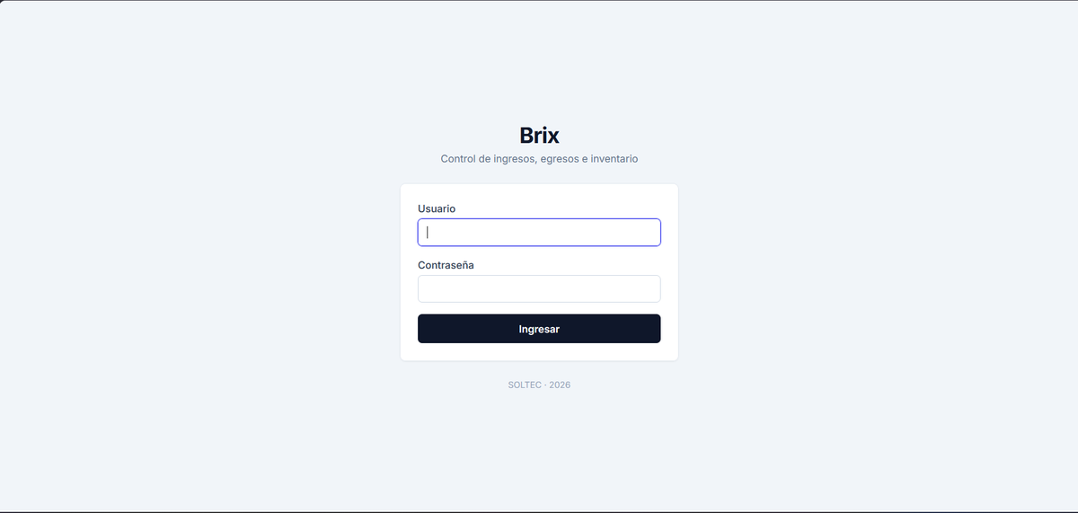 Sistema Brix de ingresos y egresos